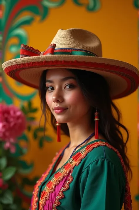 Picture: Hat with a ribbon and at the end say Mexico