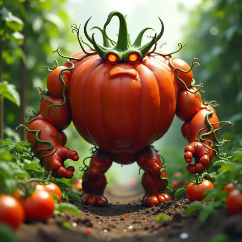 Tomato warrior, made of fully tomato