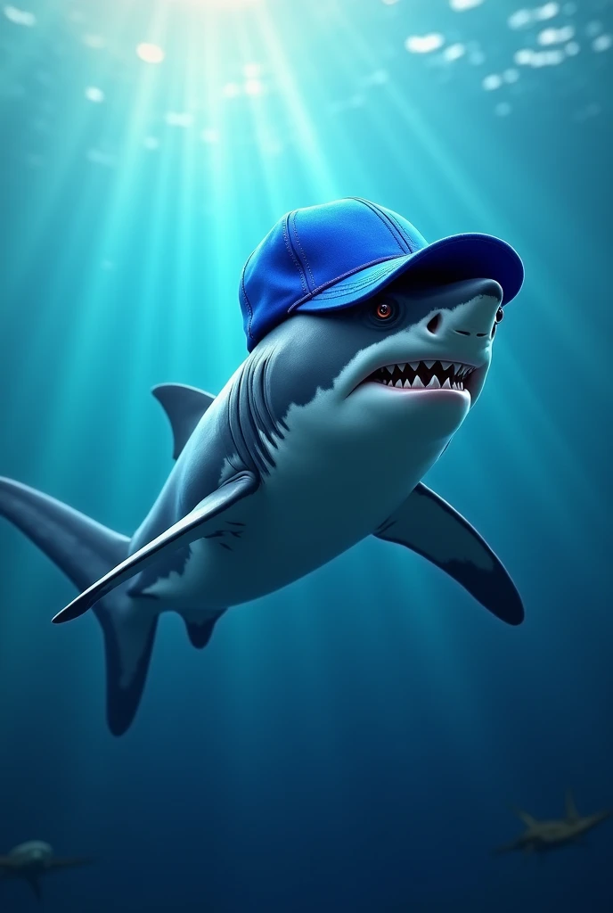 Shark with blue cap