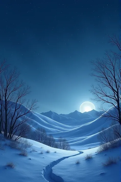 A winter night realistic 