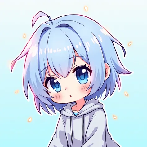 Chibigirl anime chibi,light colors, Vector pattern, هوديي Y2Killustrator, anime ,Anime Chibi Girl,light colors, Vector pattern, Chibigirl hoodie , anime ,sketch , 1 Chibigirl ,blue ,lip,pink,,order, Blue gradient background, neon hair,Textured trim, Chibig...