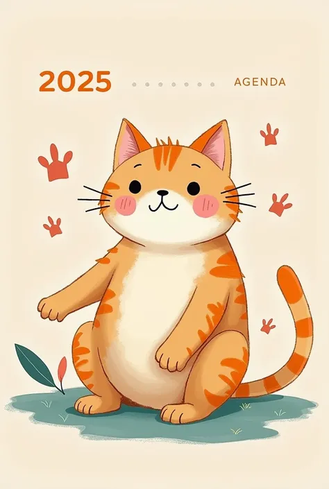 Cat cover of an agenda with the year 2025