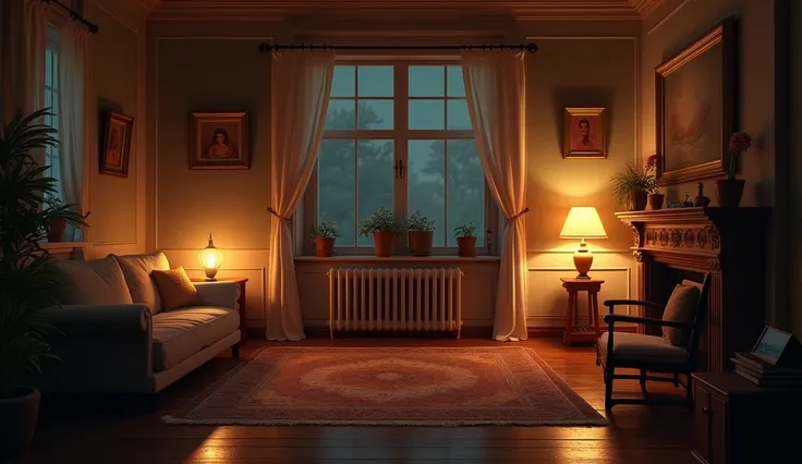 background image, nostalgic, soft, room, night time