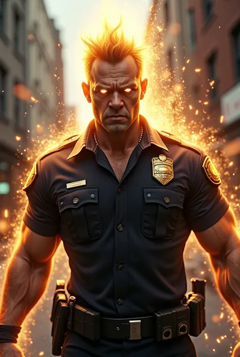 A very angry cop turning into a super Saiyan 