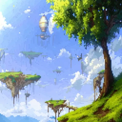  anime scene of a tree and a flying island with a ship,  rural anime landscape , anime landscape wallpaper, anime landscape, beautiful anime scenery, anime scenery concept art,  Beautiful and peaceful anime scene , beautiful anime scene, anime nature, anim...