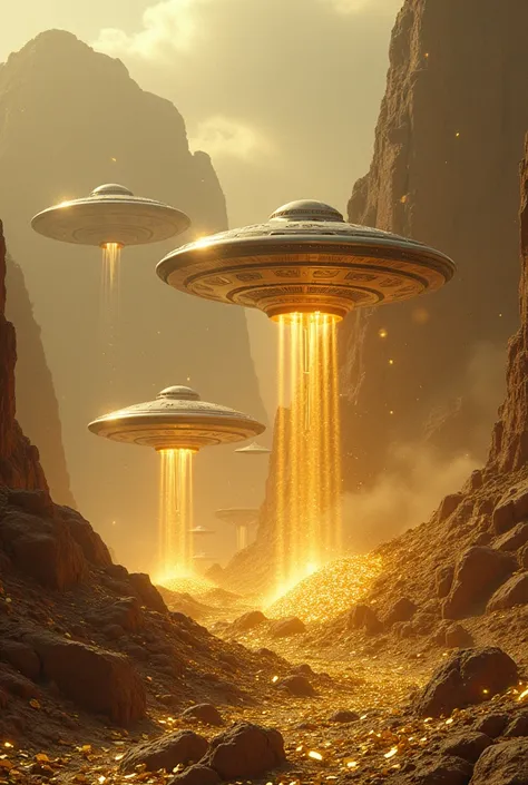 UFOs claiming a lot of gold to their ships