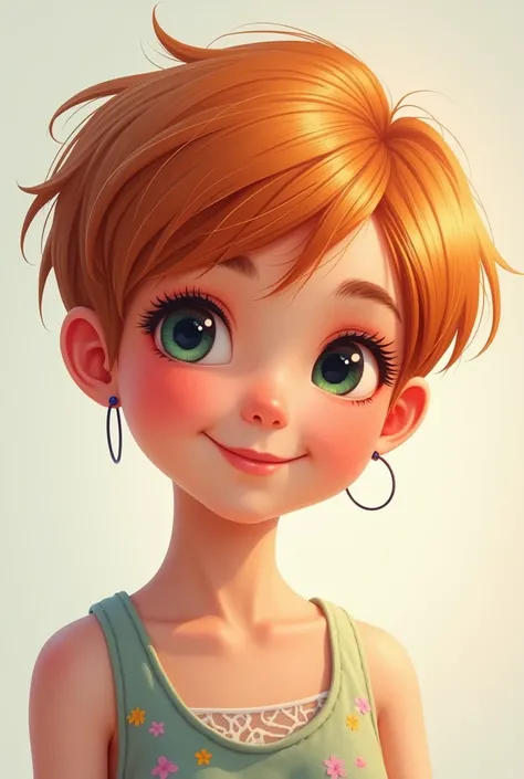 strawberry blonde hair with Pixie cut ,  girl 