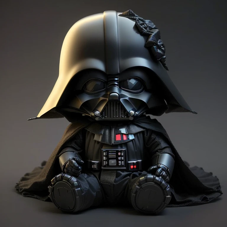 a close up of a small toy of a darth , , darth ,  Star Wars character , , batman dressed as darth , focus on darth ,  cute 3d rendering ,  Star Wars Digital Art , Dark Side, darth  sitting at the table, darth  as a caterpillar, HD Star Wars Photo, Vinyl To...