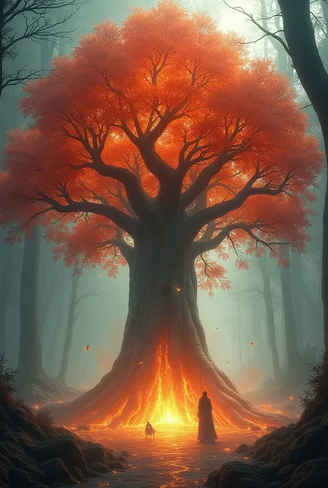  A huge maple tree with glowing leaves , which forms a magical barrier .  Hostile creatures bounce off the protective aura.

