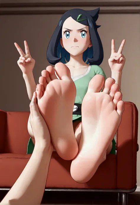 score_9,score_8_up,score_7_up,score_6_up,score_5_up, Solitary,Looking at the audience, indoors,barefoot,Foot Focus,hypno feet, the girl is getting by me with to make her show me her soles of feet, forced,foot fetish, sole fetish, submissive, foot focus, so...