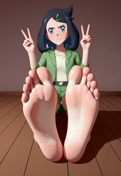 score_9,score_8_up,score_7_up,score_6_up,score_5_up, Solitary,Looking at the audience, indoors,barefoot,Foot Focus,hypno feet, the girl is getting by me with to make her show me her soles of feet, forced,foot fetish, sole fetish, submissive, foot focus, so...