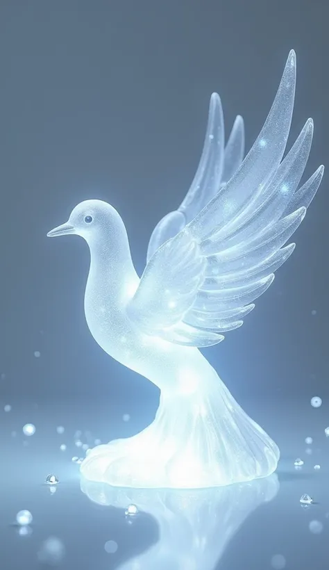 ai image of crystal lighted bird with 3 s 