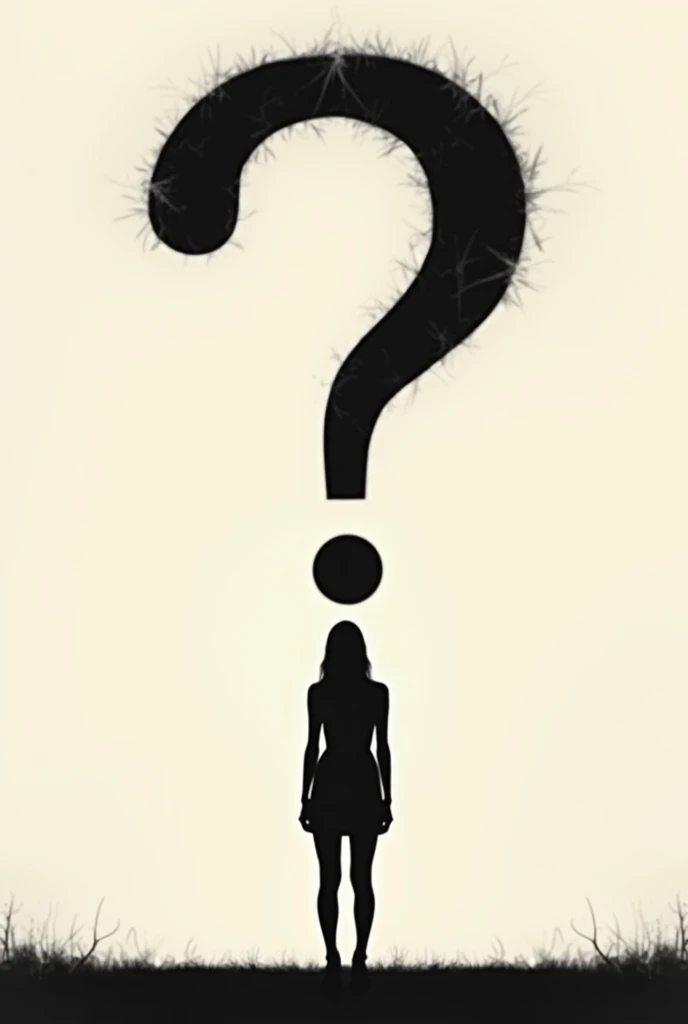 Silhouette of a woman with a large question mark