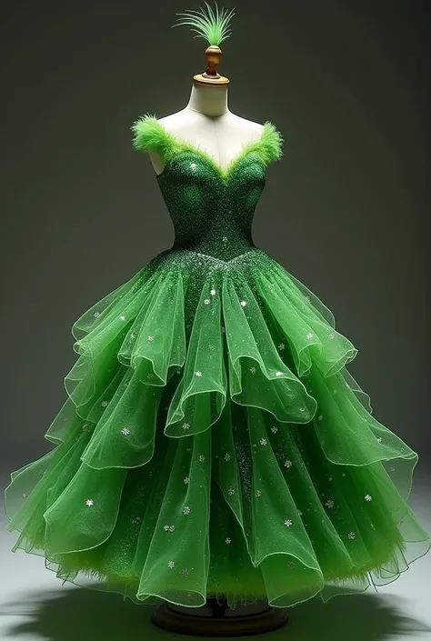 Grinch glitter Christmas dress