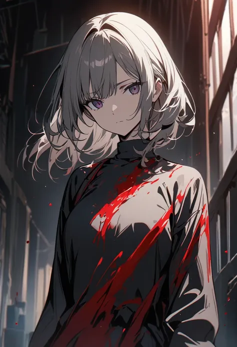  One Girl , masterpiece,  top quality,  beautiful woman, expressionless,Red Blood, Anime