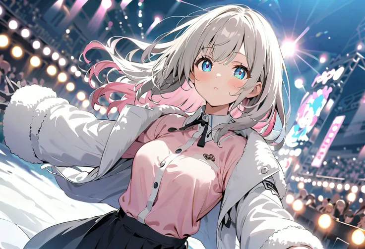White Breath、 face up、 scarf、gloves、nightの冬街、coat with black fur、glovesと scarf、 illuminations、Fantastic Light、night、 thick boa coat in 、 long coat and 、 scarf、 street concert、、 street live in the winter city 、 street concert、Wear a thick coat 、マイクを持ってSongう...