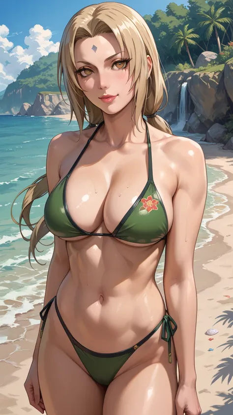 Tsunade，from naruto，bikini，warm spring, beach 