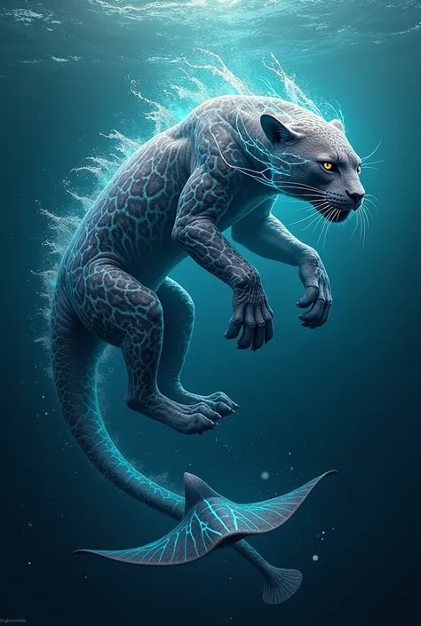 Create fusion of a jaguar with rays 