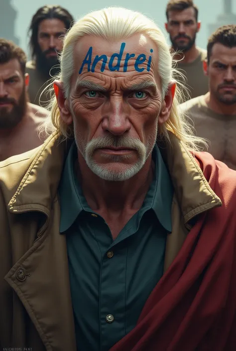 An old man who has white Andrei written on his forehead with blue eyes and dark blond hair color is worth about ten pumped up black guys as tall