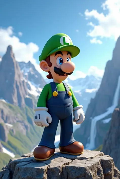 Luigi on a mountain 