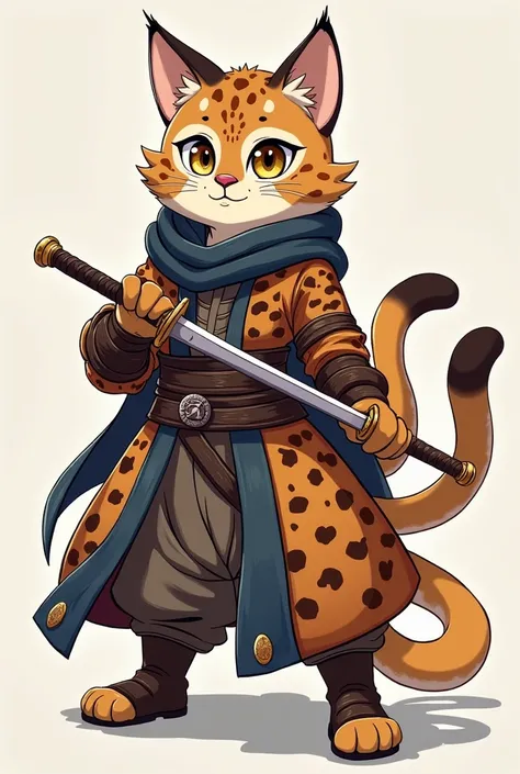  anime character with cat and armor holding a sword,  of leopard sorcerer antro , anthropomorphic female cat , Tabaxi ::  On your own , anthro cat, An anthropomorphic cat,  anthropomorphic ninja cat , detailed anime character art, anthropomorphic lynx ,  b...