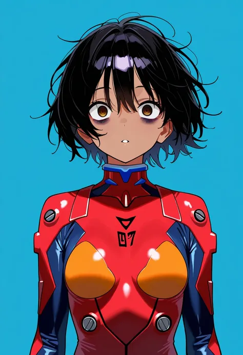 score_9,score_8_up,score_7_up,rating_safety,source_manga,masterpiece,best quality,hyper detailed,super fine illustration,8k,front angle,BREAK 1girl,22yo,solo,(crazy eyes,bugs under eyes),(messy hair,black hair,short hair),no face,tanned skin,pilot suits,st...