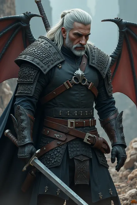 the witcher series geralt character with dragons monsters 