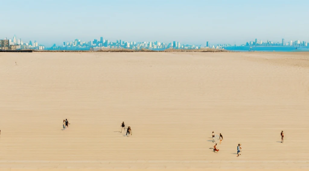 cartoon of a beach scene with people walking, São Paulo in Brazil an anime film, by Peter Smithson, by Oscar Niemeyer, by Renzo Piano, by Richard Rogers, by Max Holleran, Charles-Édouard Jeanneret-Gris, by Le Corbusier, by Lina Bo Bardi