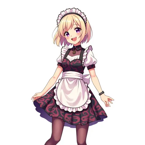 ((snake pattern maid costume:1.4)),

BREAK

((white background:1.3)),((anime style)),

BREAK

((best quality:1.4)),((high resolutio:1.4)),((highres:1.4)),((Contrast)), 
((from front:1.4)),((cowboy shot:1.2)),((looking at viewer)), 
((smile)),((happy)),((en...