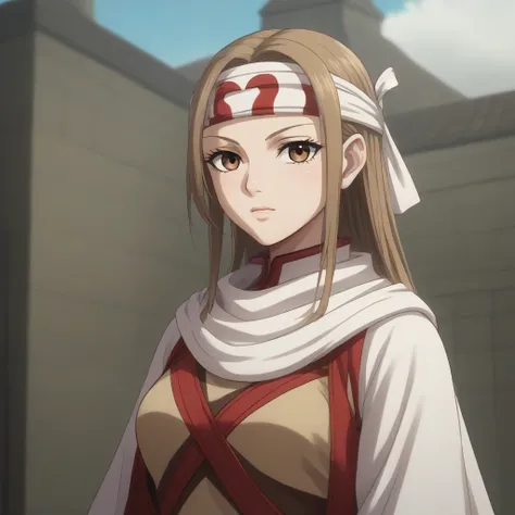 ((((masterpiece, , super detail, high quality, highres, 1080P, 8k, 16k)))) brown eyes very accurate clothing score_9, score_8_up, score_7_up, ((cowl)) headband on forehead detailed clothing beautiful girl asuna yuuki