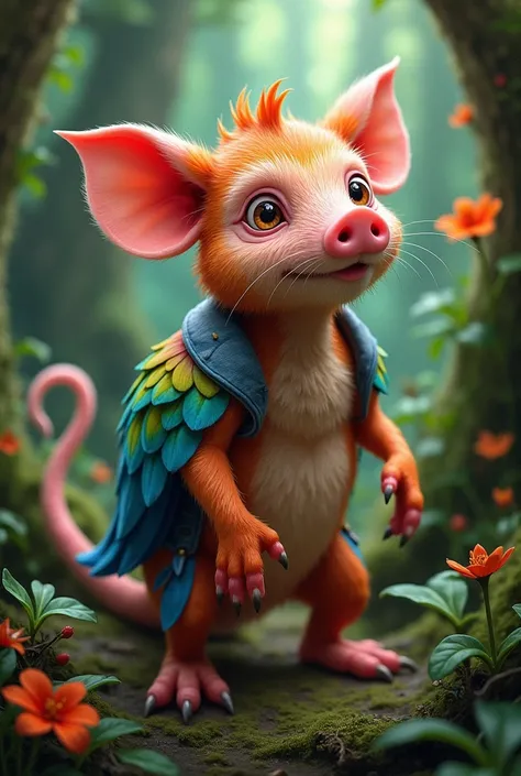 Animal that is a mix between a rat, a pig, a parrot and a monkey .