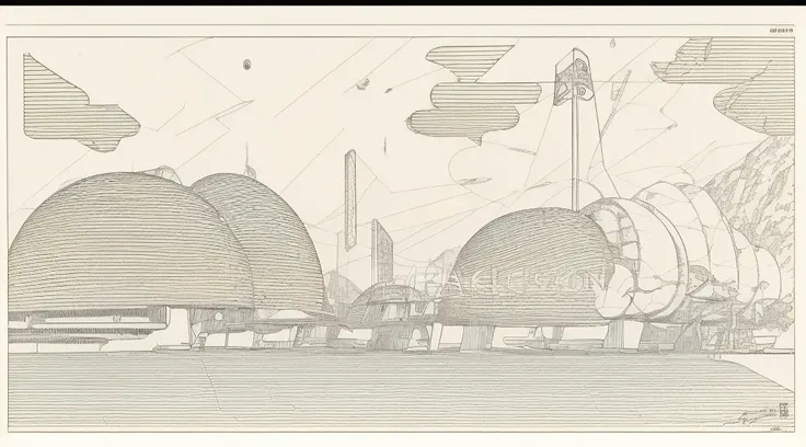 Cartoon of a Brazilian Übermensch scene, Amazonia, Copacabana in Brazil, an anime movie, by Peter Smithson, Oscar Niemeyer, renzo piano, Richard Rogers, Max Holleran, Charles-Édouard Jeanneret-Gris,  Le Corbusier , Lina Bo Bardi