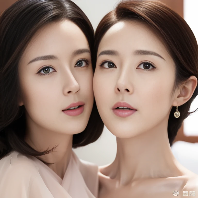 (a masterpiece portrait of a woman with ultra detailed features, in 8K resolution, with crisp quality and vibrant colors)、 an upshot of one beautiful mature womans face、Housewife in her 40s 、 elegant hairstyle 、 taken directly from the front、throw、