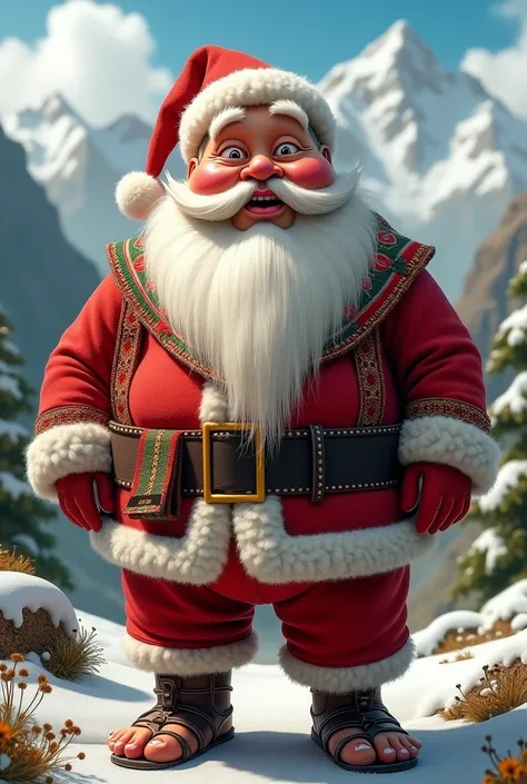 A funny shot of Jauja Yauyos dressed as Santa Claus 