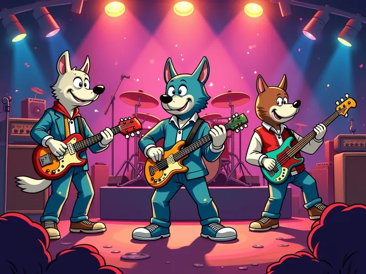 Classic cartoon rock band 