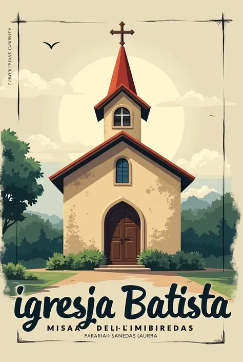 Create an evangelical church poster with the following information: igreja batista regular filadélfia Iguatu-ce . Time: 19:30h.  Silvino Filgueiras street - 903 ,  neighborhood Venice , Iguatu-ce .  worship service .  with a neutral background image ,  no ...