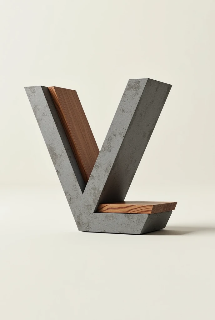 create a logo illustrating a letter VLMariano Design made of modern building generating a material from concrete steel and wood