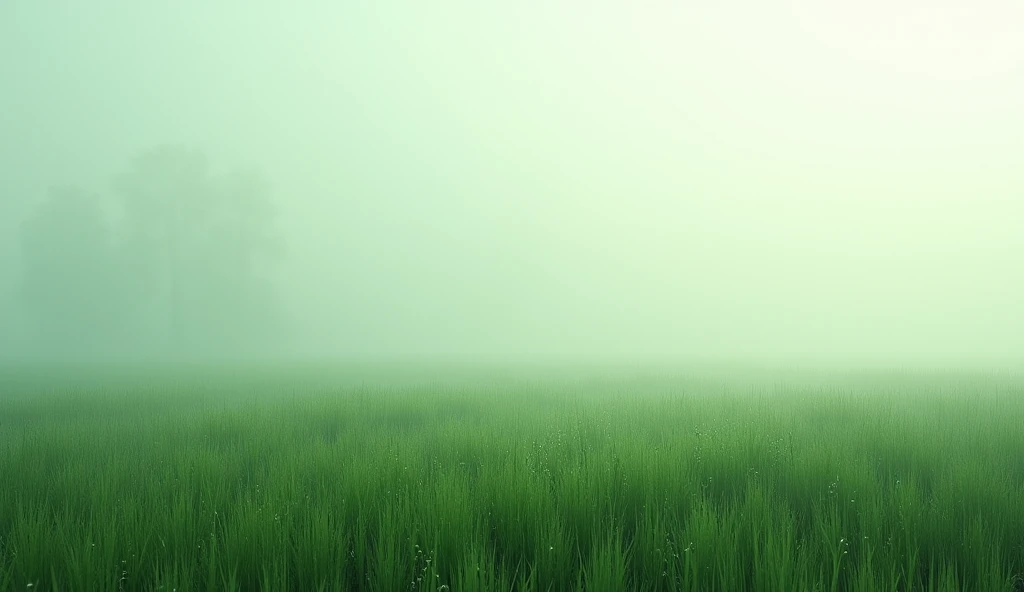 Foggy grass.