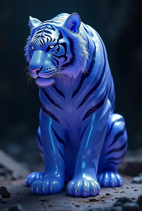 Create a tiger made of Tanzanite 