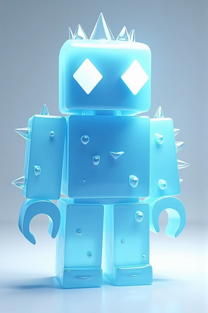  Humanoid ice , square body , dia large white eyes ,Does it have spikes , is blue and looks like it from Roblox 