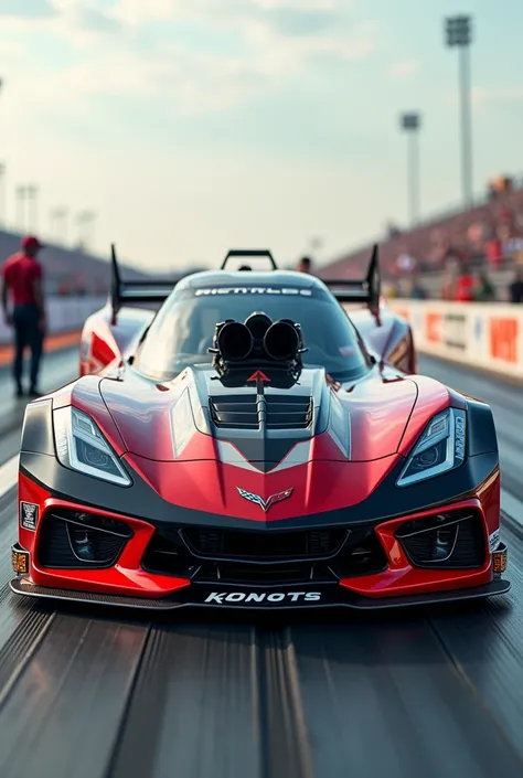 Drag racing funny car, 1 seat, corvette