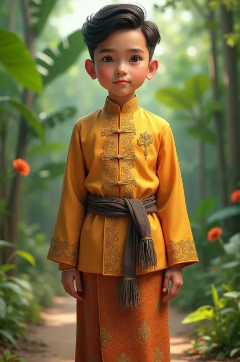 A boy with baju melayu and name muhaimeen