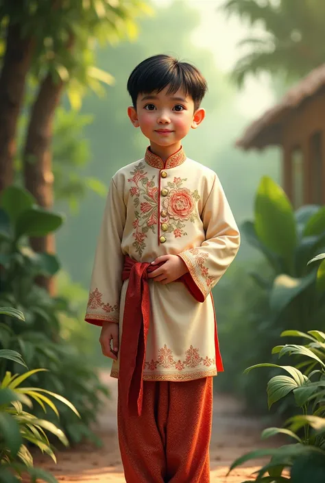 A boy with baju melayu and name muhaimeen