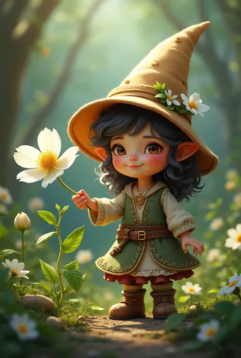 Jasmine.flower and gnome woman 