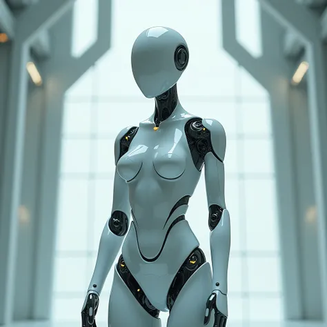 a female humanoid robot faceless