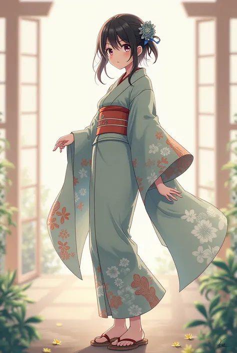 A traditional Japanese outfit like a kimono or a yukata, with sandals or geta. For  girl