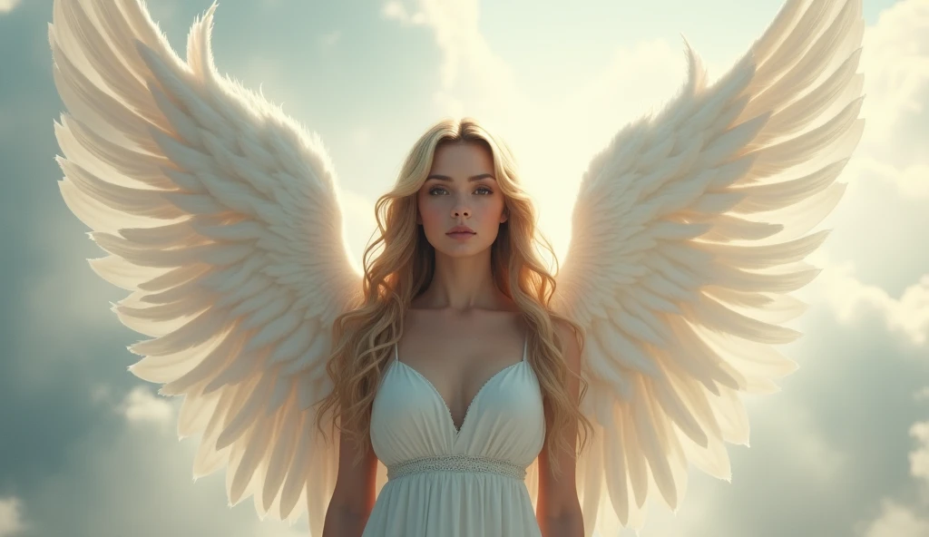 Make a realistic angel with wings
