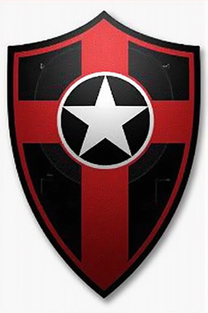 Black and red soccer shield with 4 points