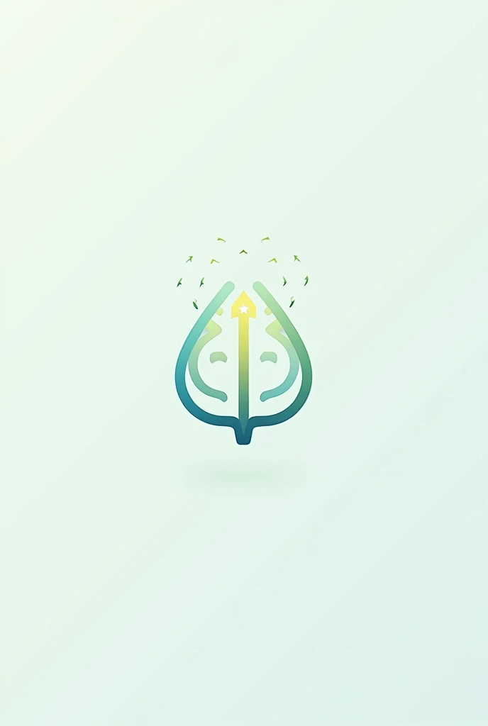 Create a sleek and modern logo with a minimalist design, symbolizing personal growth and mindset. Incorporate elements like a stylized brain, light bulb, or upward arrow, representing clarity, ideas, and progress. Use soothing colors like blue, green, or y...