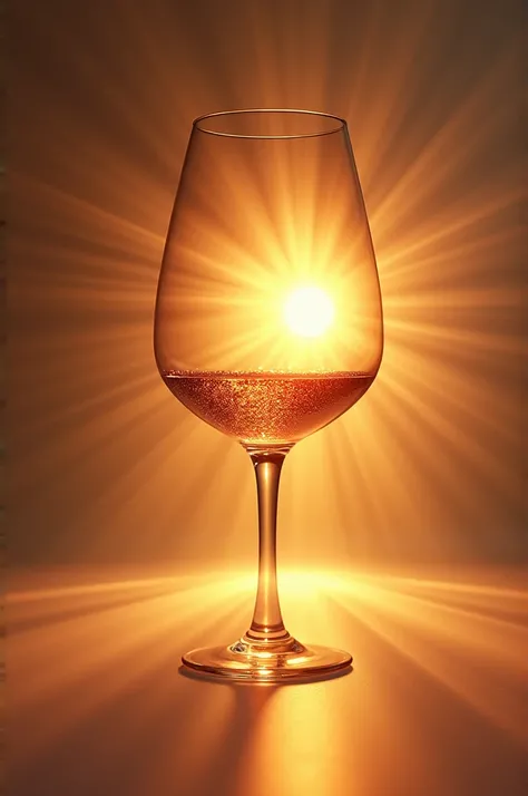 Wine glass where the clue of the Sun   (nota musical)  spreads out to form the base of the glass
